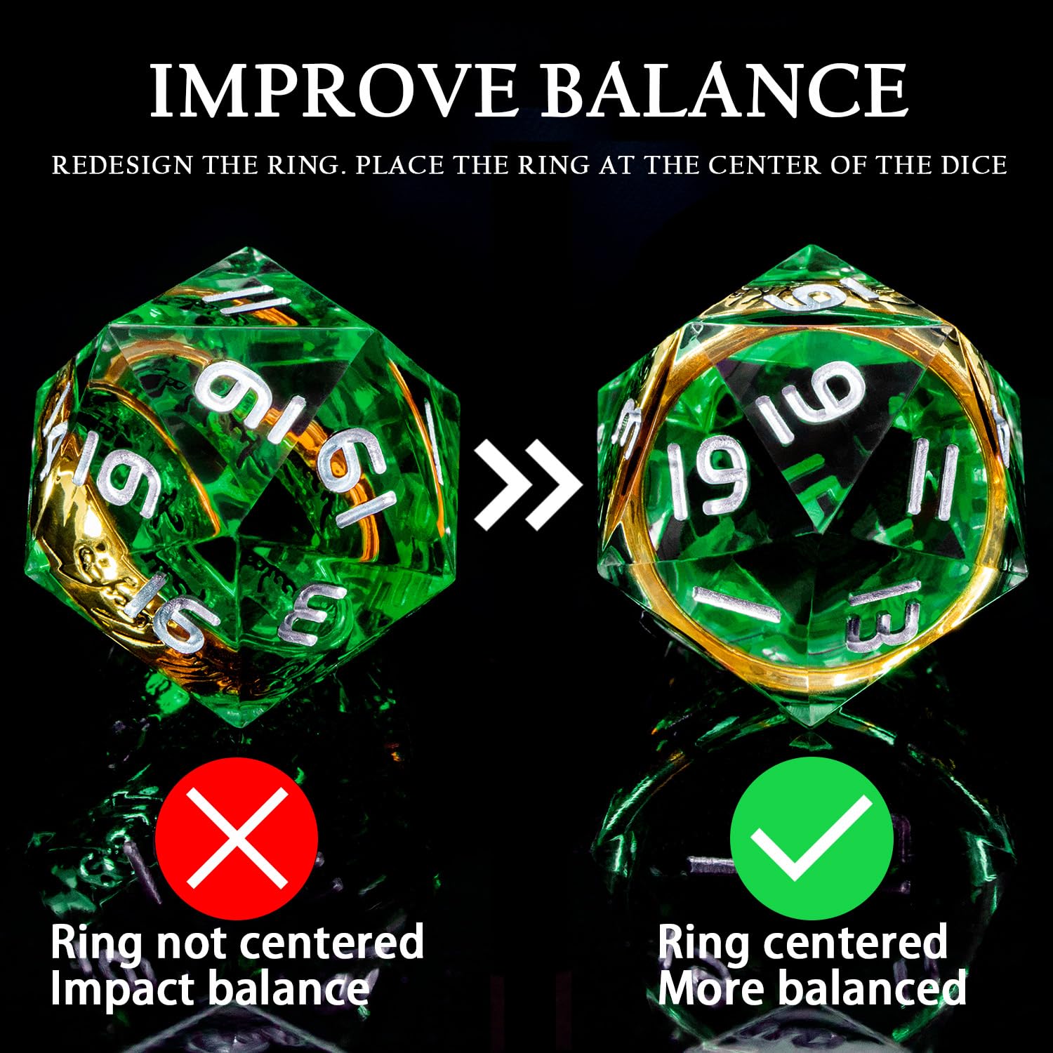 ORIFANTOU Ensemble de dés DND Magic Golden Ring à bords tranchants Red Gaze Eye en résine ORIFANTOU Ensemble de dés DND Magic Golden Ring à bords tranchants Red Gaze Eye en résine