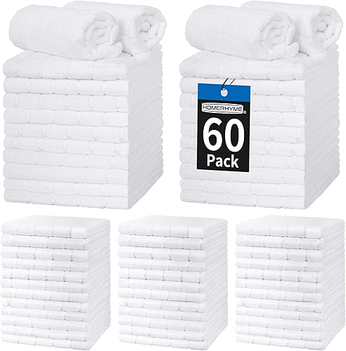 Miniatura 8 de HOMERHYME Toallas de mano para baño, paquete de 24 toallas de mano blancas de microfibra de 25 x 15 pulgadas, de secado rápido, sin pelusas, suaves,