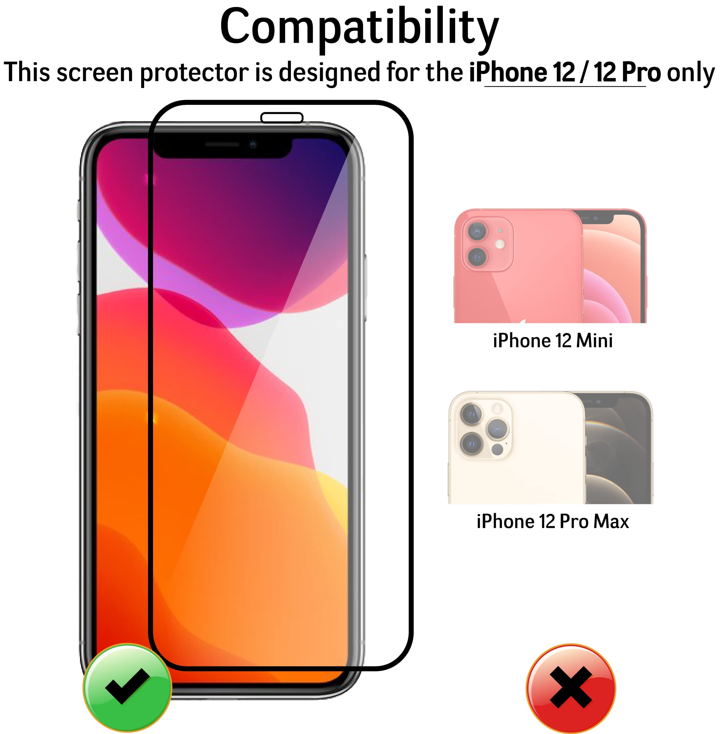 Pellicola Vetro Temperato Per IPhone 12 Pro MAX 5D  Copertura Totale   Vetrino Protettivo  Protezione Schermo  Anti Graffio  Durezza 9h  0 26 Mm 979