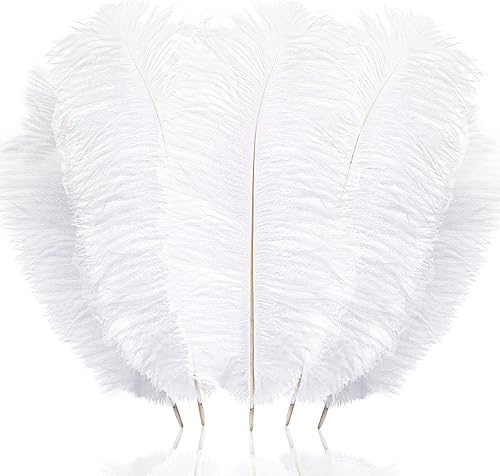 Hanaive 100 plumas de avestruz naturales a granel de 12 a 14 pulgadas (30 a 13.8in) grandes plumas de avestruz para bodas, fiestas, centros de mesa,