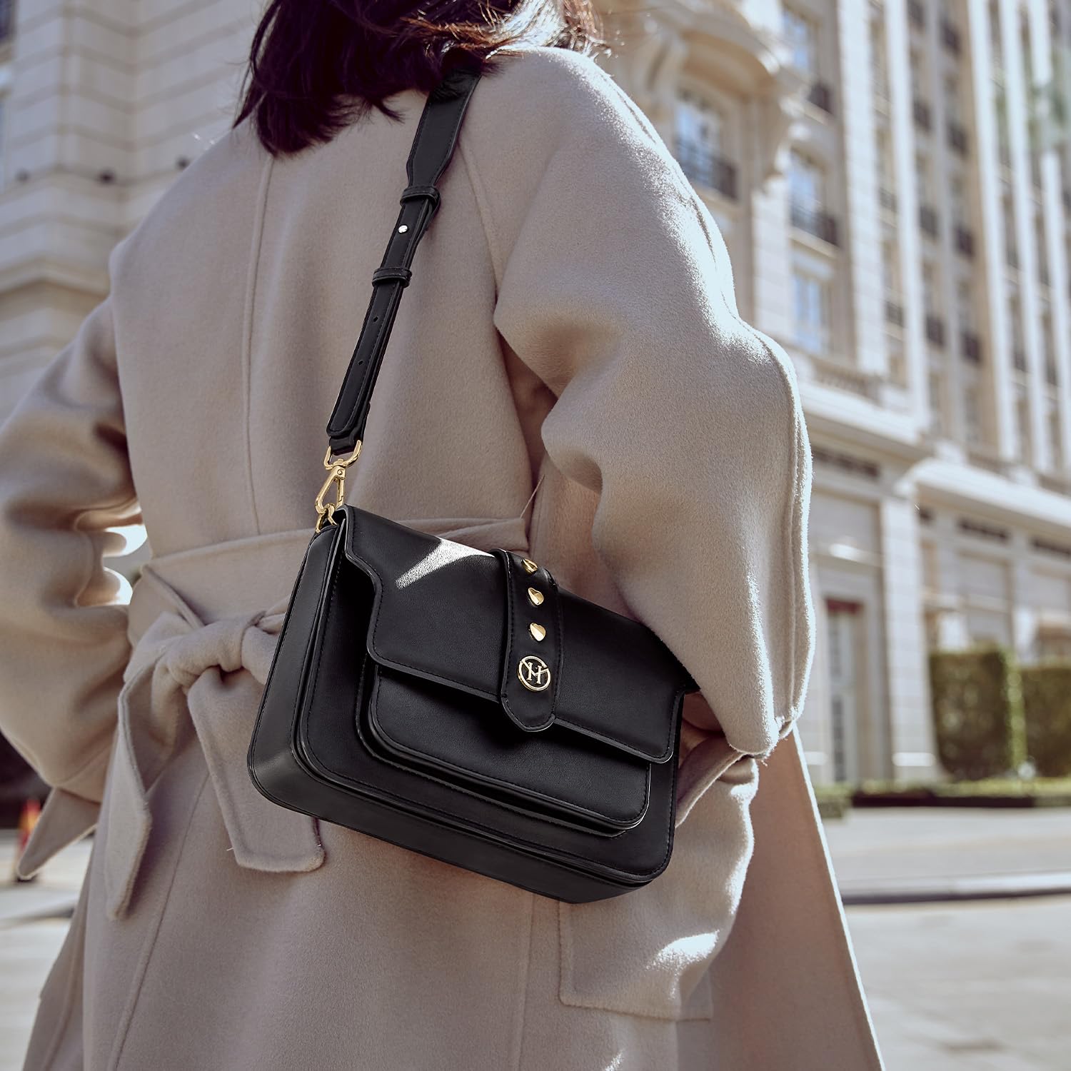VICTORIA HYDE Sac à bandoulière vintage pour femme - En cuir véritable - Végétalien
