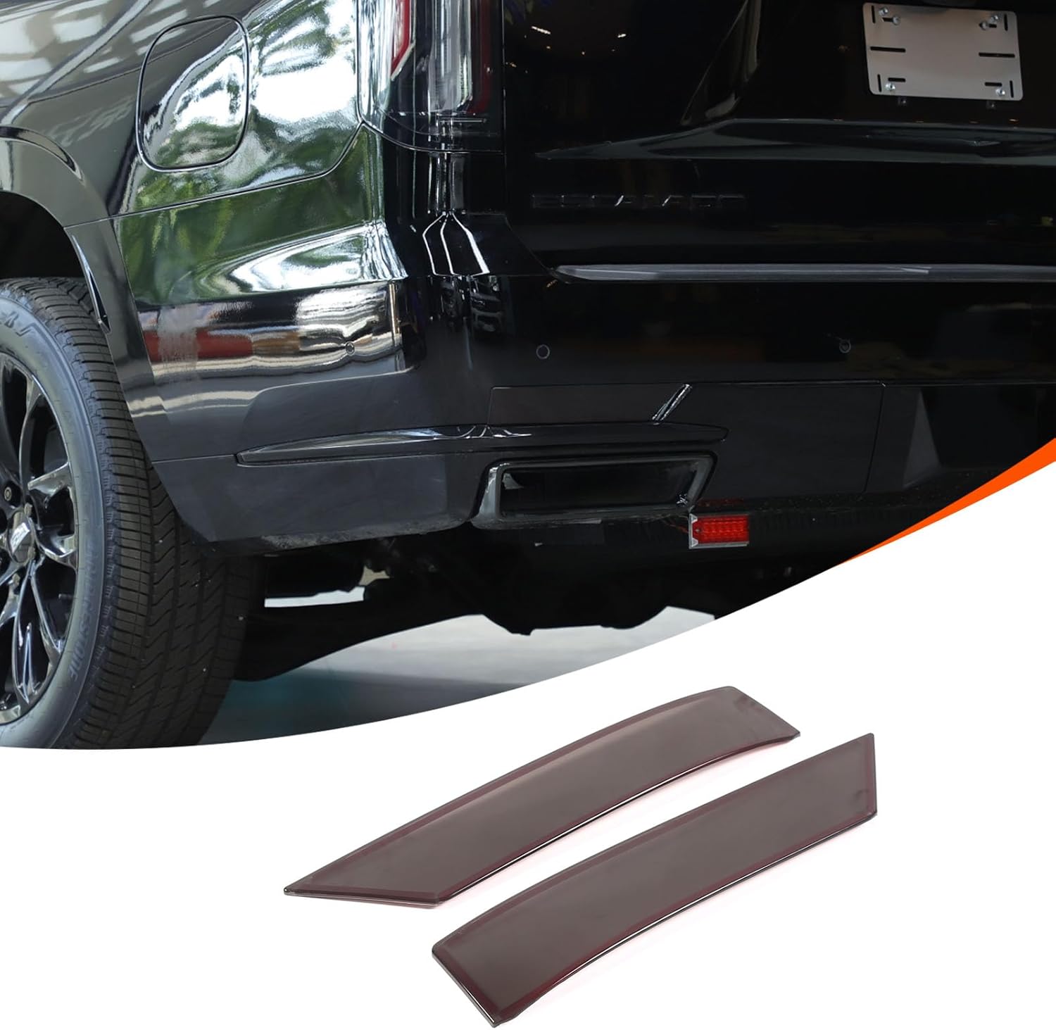 Rear Fog Light Lamp Cover Compatible with Cadillac Escalade 2021-2025,ABS Smoked Black Rear Fog Lamp Guard Cover Trim Car Exterior Protection Accessories