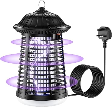 PKBD Bug Zapper, 4200V UV Insect Pest Fly Killer for Indoor & Outdoor, Electric Fly Zapper with 3M Cable, Waterproof Mosquito Killer Lamp for Flying Insect, Fly Catcher for Home, Garden, Camping