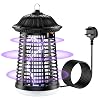 PKBD Mosquito Killer Lamp with LED Light, 2-in-1 15W Electric Fly Zapper with 4200V Grid, IPX4 Waterproof Bug Zapper with 3M Cable, UV Light Insect Killer for Home Garden Patio, Silent Fly Catcher