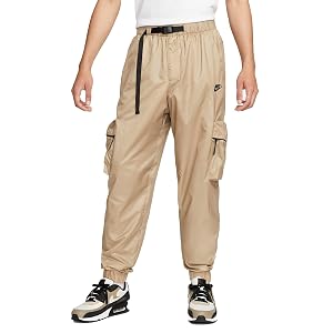 Nike Tech Mens Lined Woven Pants Khaki Black FB7911-247 Size Large