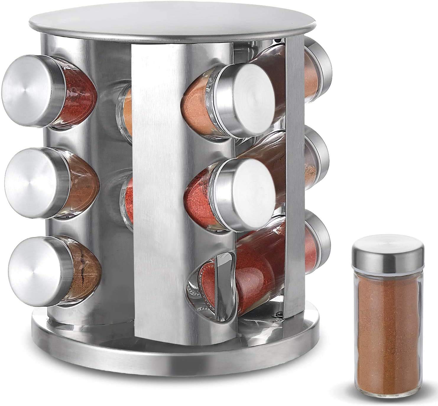 Buy DEFWAY Revolving Spice Racks Organiser Stainless Steel Free Standing Spices Rack Holder