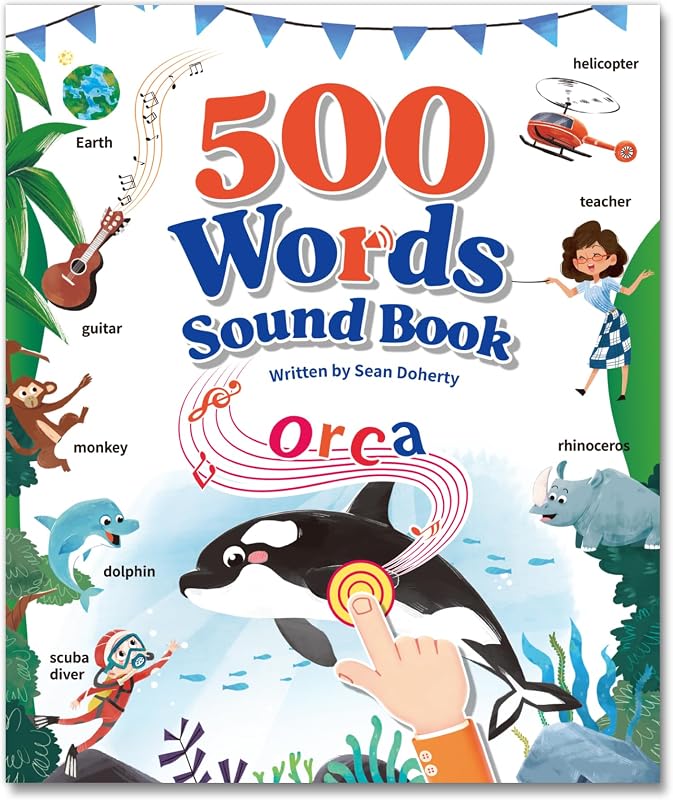 500 Words Sound Book for Kids | Interactive Educational Toy with 23 Themes, Touch Activated Audio Book for Vocabulary Development and Early Education