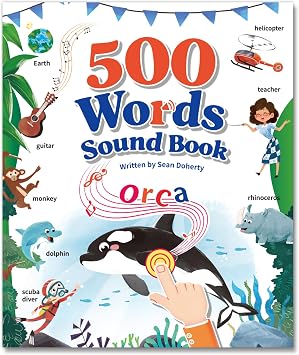 500 Words Sound Book for Kids | Interactive Educational Toy with 23 Themes, Touch Activated Audio Book for Vocabulary Development and Early Education