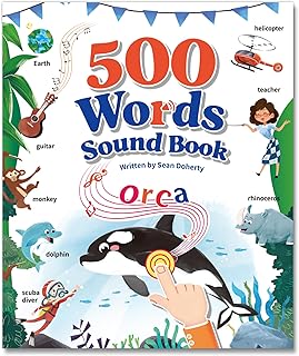 Interactive Learning Sound Book for Kids Ages 3-8 - 500 Core English Vocabulary Words, Early Educational Talking Book with Touch & Sound for Preschool, Kindergarten & Homeschooling