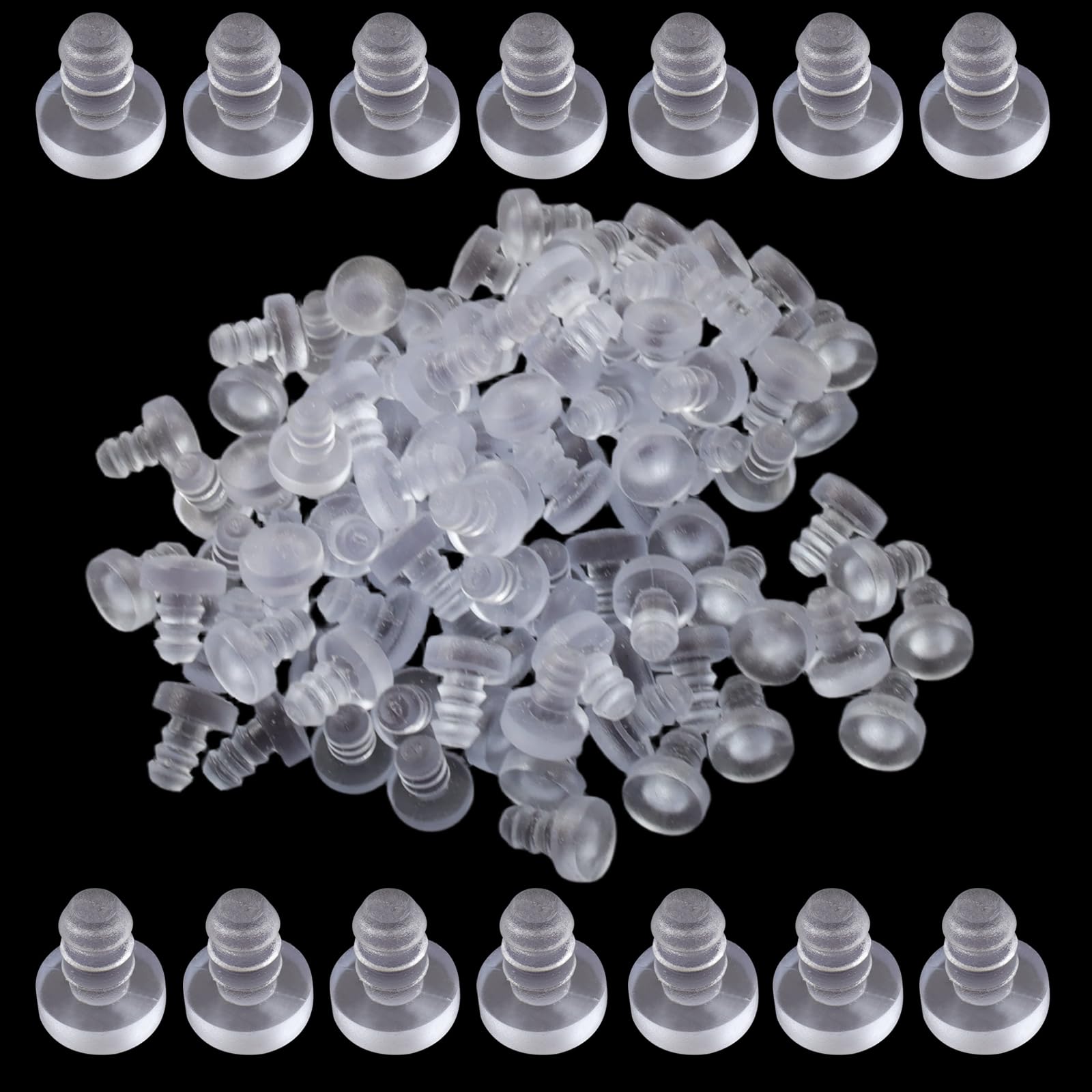 Lot de 50 pare-chocs de table en verre transparent tige 5mm