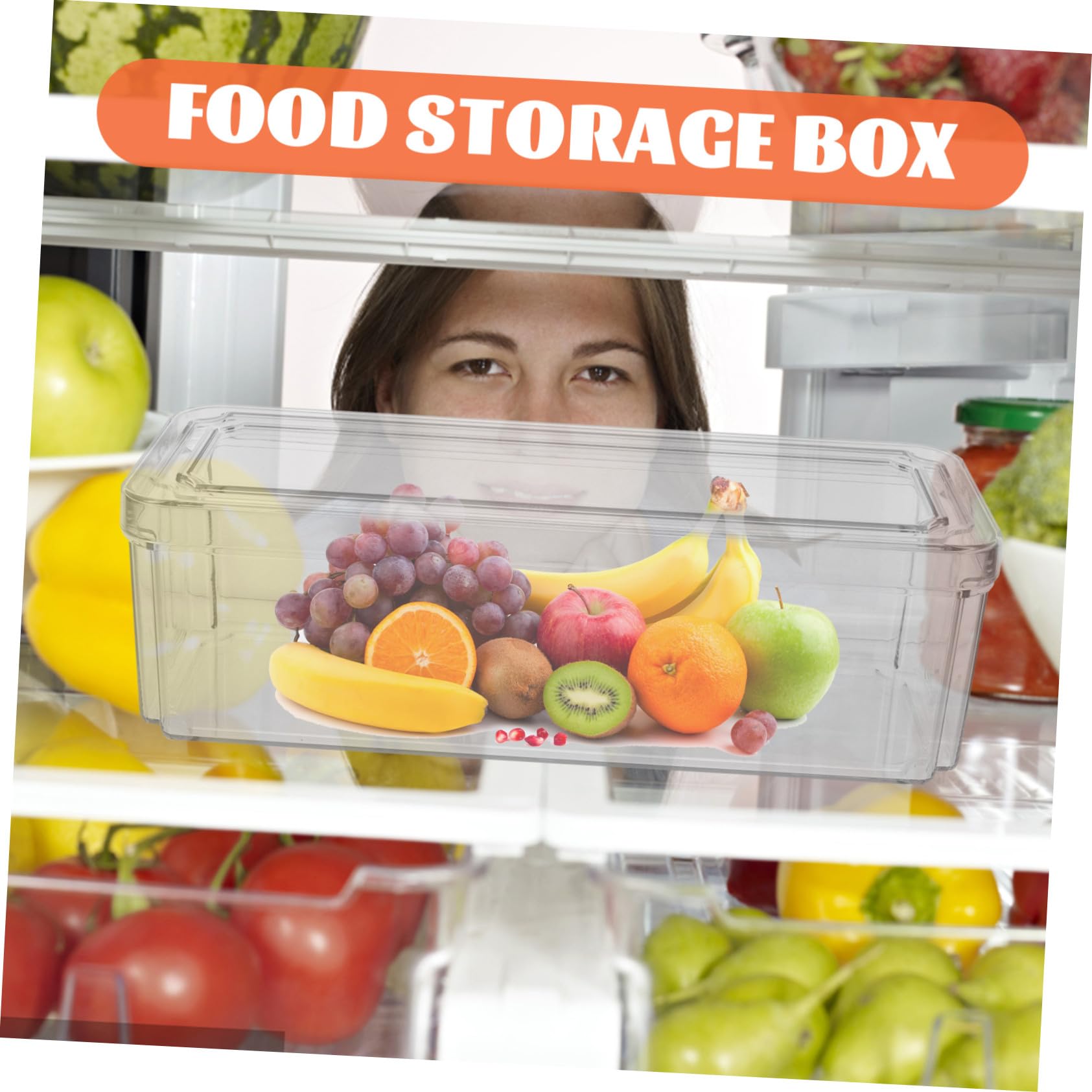 Cabilock 3 piezas Cajas Transparentes para Frigorífico Organizadores Multiusos de Almacenamiento Resistentes de Pet para Frutas Verduras y Alimentos Frescos Ahorro de Espacio Cocina