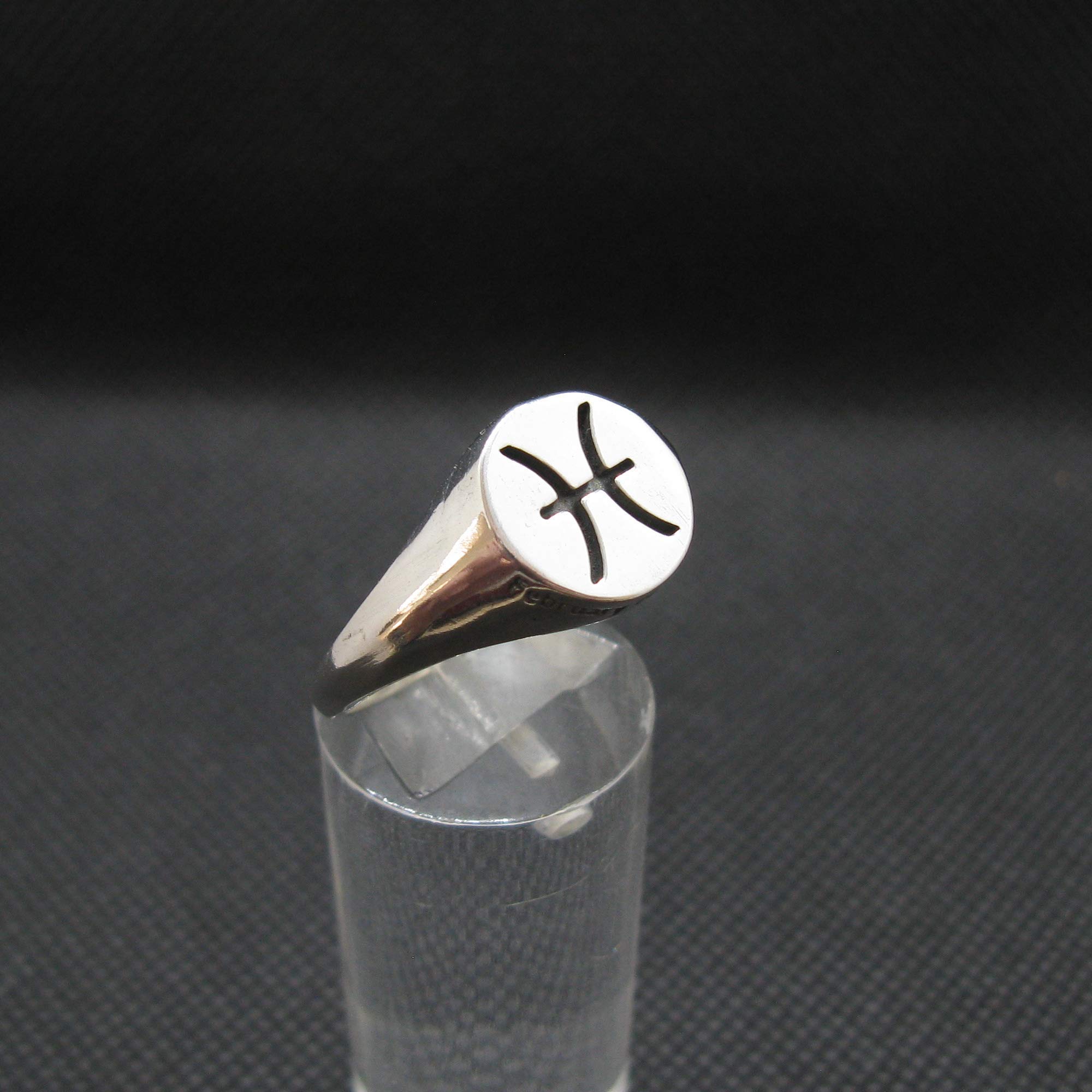 Bague en Argent Massif Poinçonner 925 Signe du Zodiaque Poissons R002128