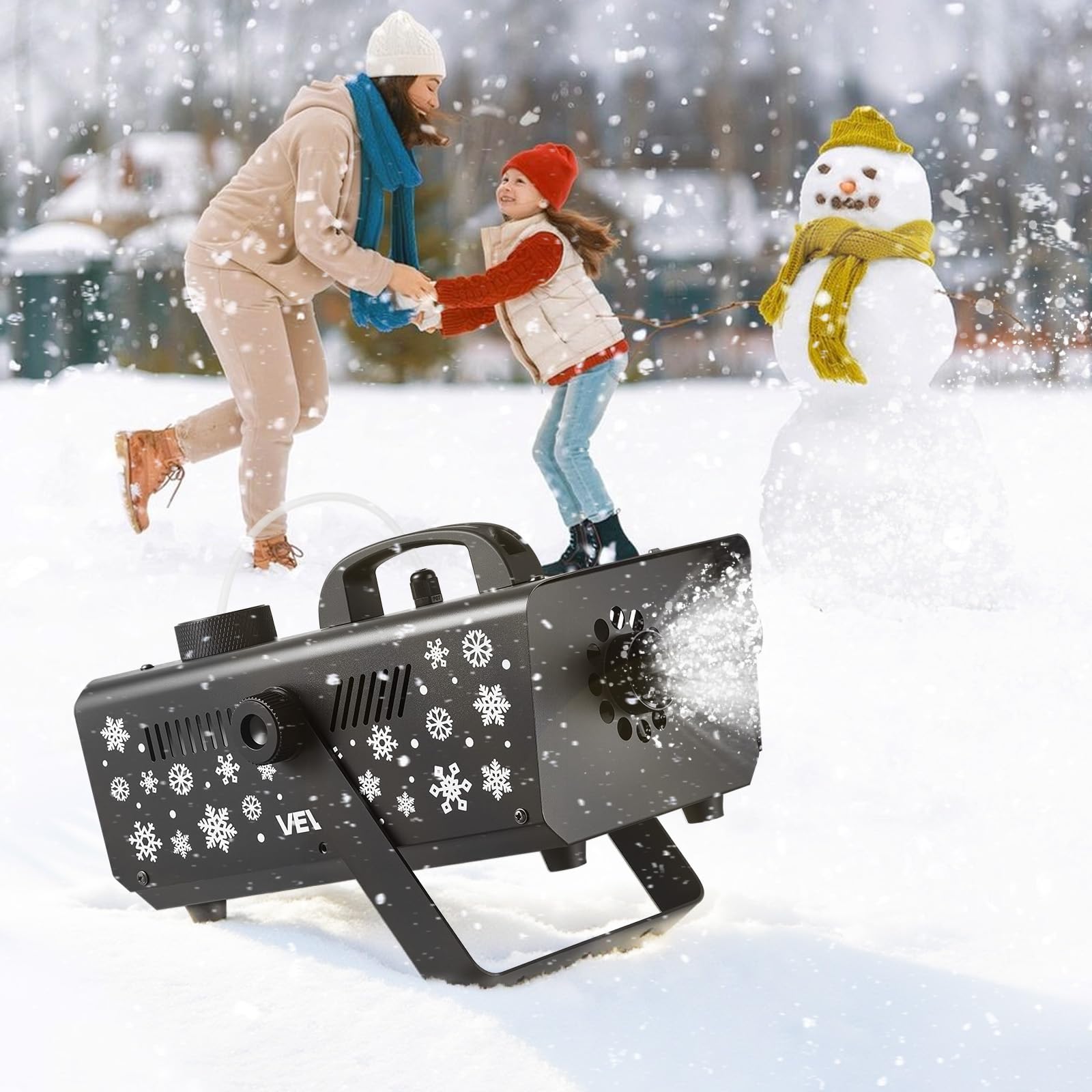 VEVOR Machine à Neige, 650 W, Machine à Flocons de Neige Artificielle Portative Suspendue, avec Poignée Portable, pour DJ, Fêtes de Noël, Effet de Scène, Décoration de Mariage, Extérieur et Intérieur
