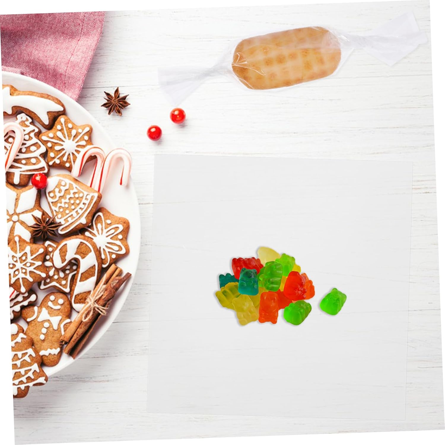 SAFIGLE 300pcs Clear Cellophane Sheets Durable Transparent Wrapping for Candy Gifts and Diy Crafts Mil