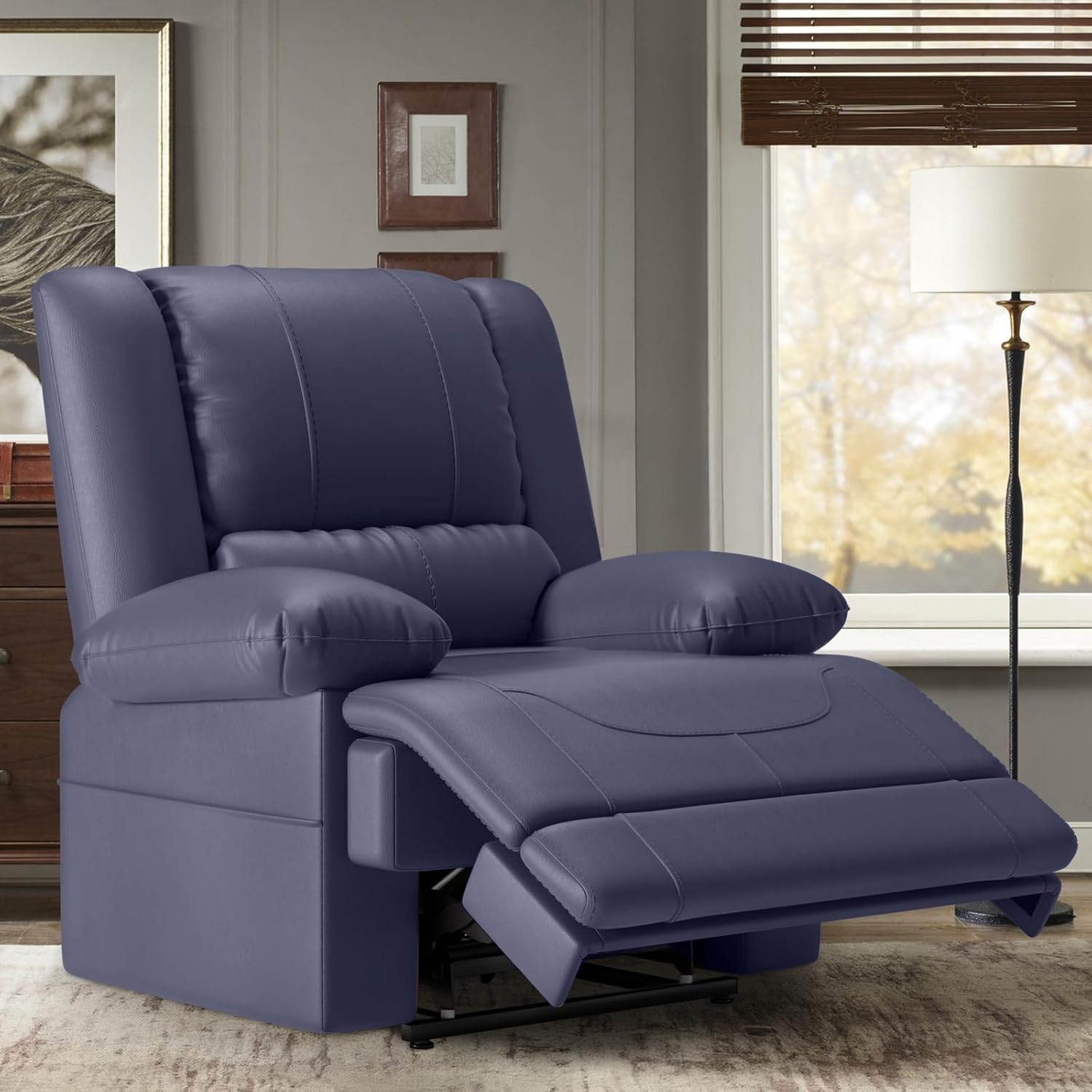 Large Dual Motor Power Lift Recliner Chair with Massage and Heat for Elderly People, Infinite Position,USB Ports and Remote Control,Breathable Leather (Red Brown)