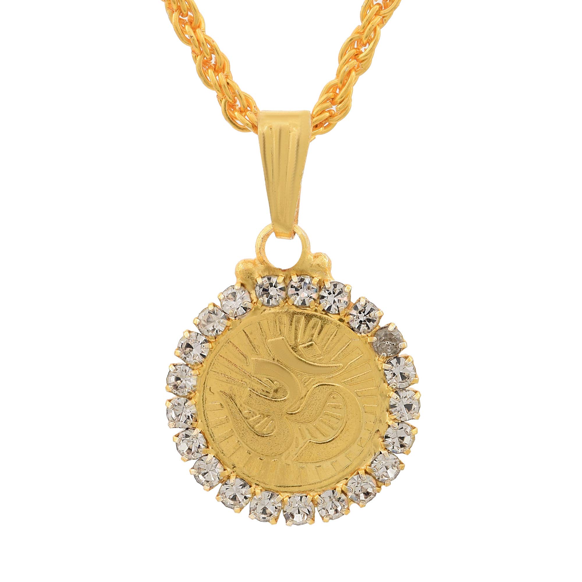 Morvi Brass Gold Plated 1 Micron, 3D unique Coin and Om Word, Mahadeva shiva, Necklace Locket Pendant Men and Women (B084RM9Q4R) Amazon Price History, Amazon Price Tracker