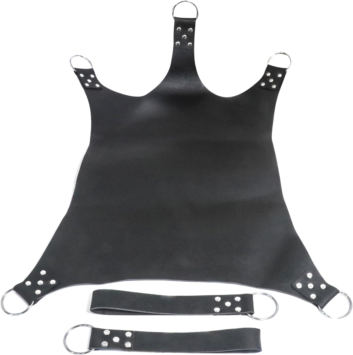 Real Black Leather Heavy Duty Adult Sex Sling Swing with Stirrups mountable(Swing-09)
