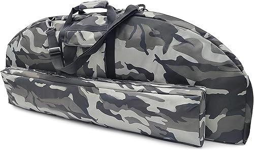 Vista 49 de Silfrae Estuche de arco compuesto Estuche acolchado de lazo suave Bolsa de transporte de lazo ligero con bolsillo de flecha