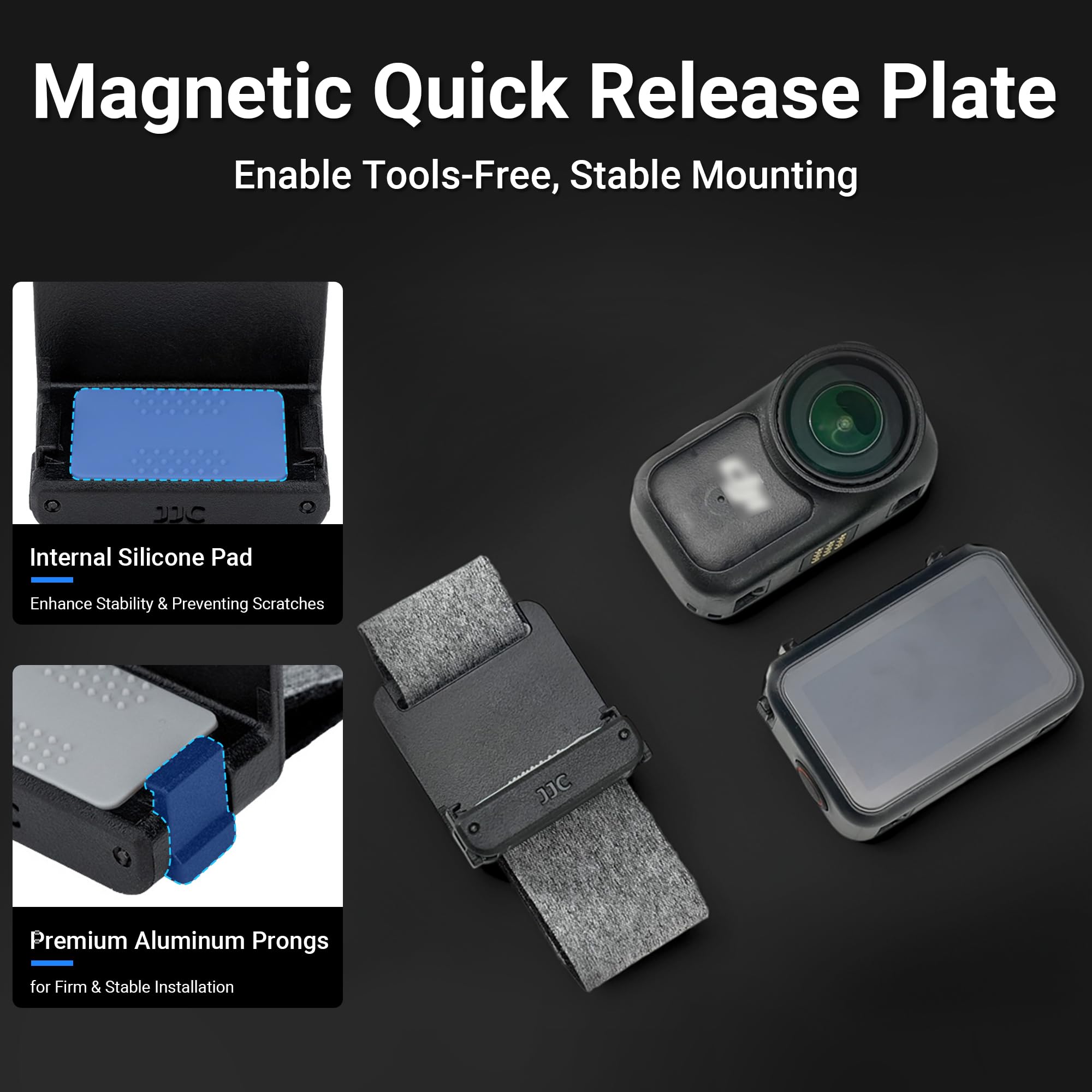 JJC Magnetische Halterung Handgelenk für DJI Osmo Nano Multifunktionales Vision Dock,Osmo Nano Armband Magnet Adapter für Display,16–25cm Verstellbare Schnellverschluss Band für Live-Bild & Vlogging