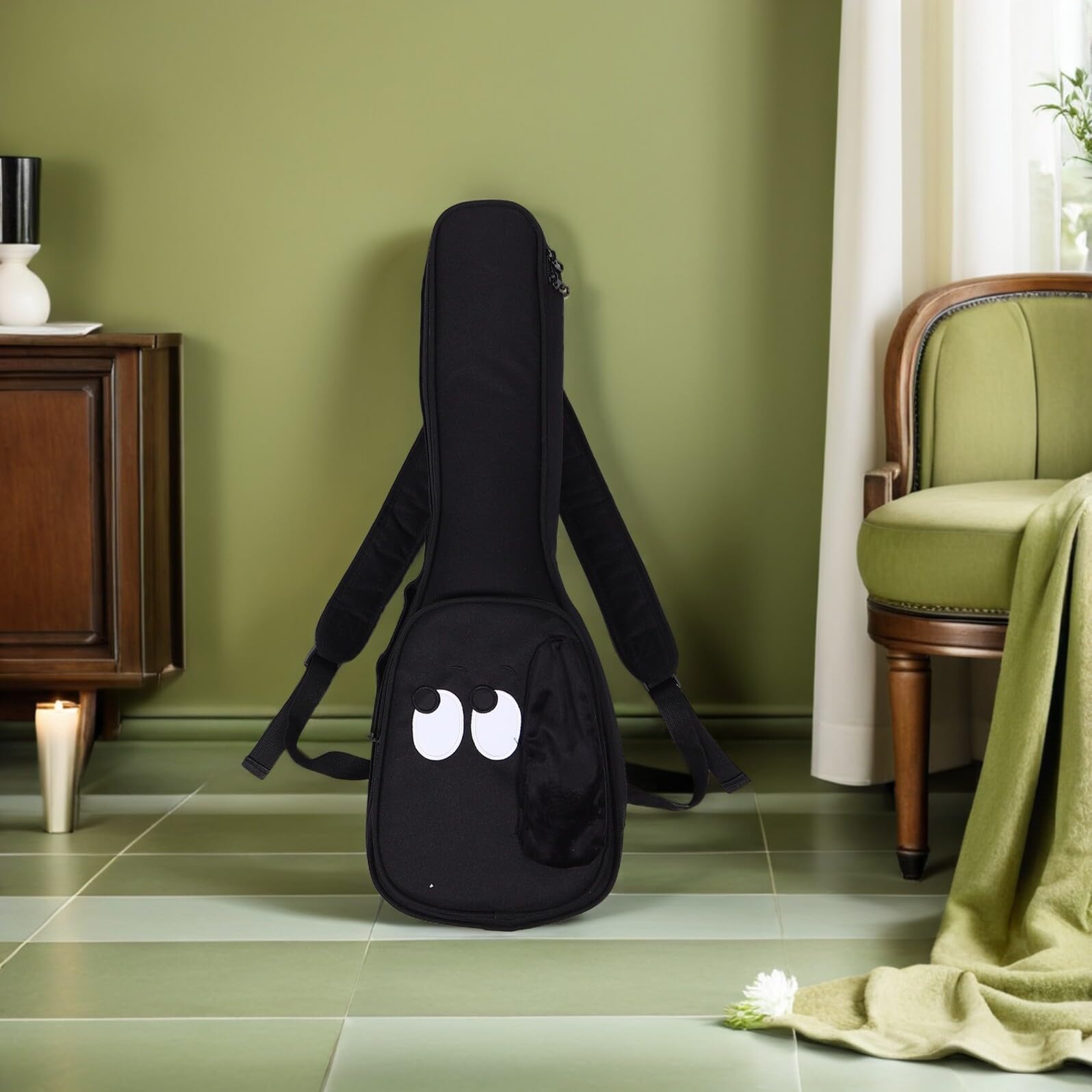 Sac à Dos de Rangement pour Ukulélé Format Concert Étui Souple Imperméable Tissu Oxford pour Transport Instruments