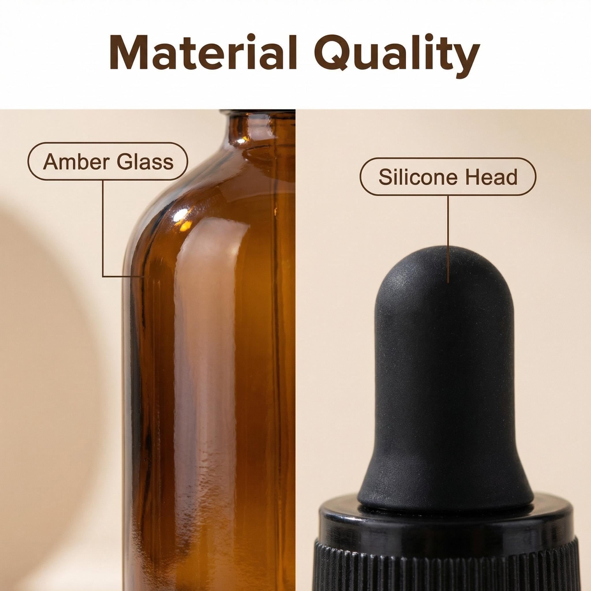 3 botes de cristal vacíos de color ambar, recargables, con gotero graduado, para aceite esencial, cosméticos y líquidos, recipiente con gotero de pipeta de vidrio
