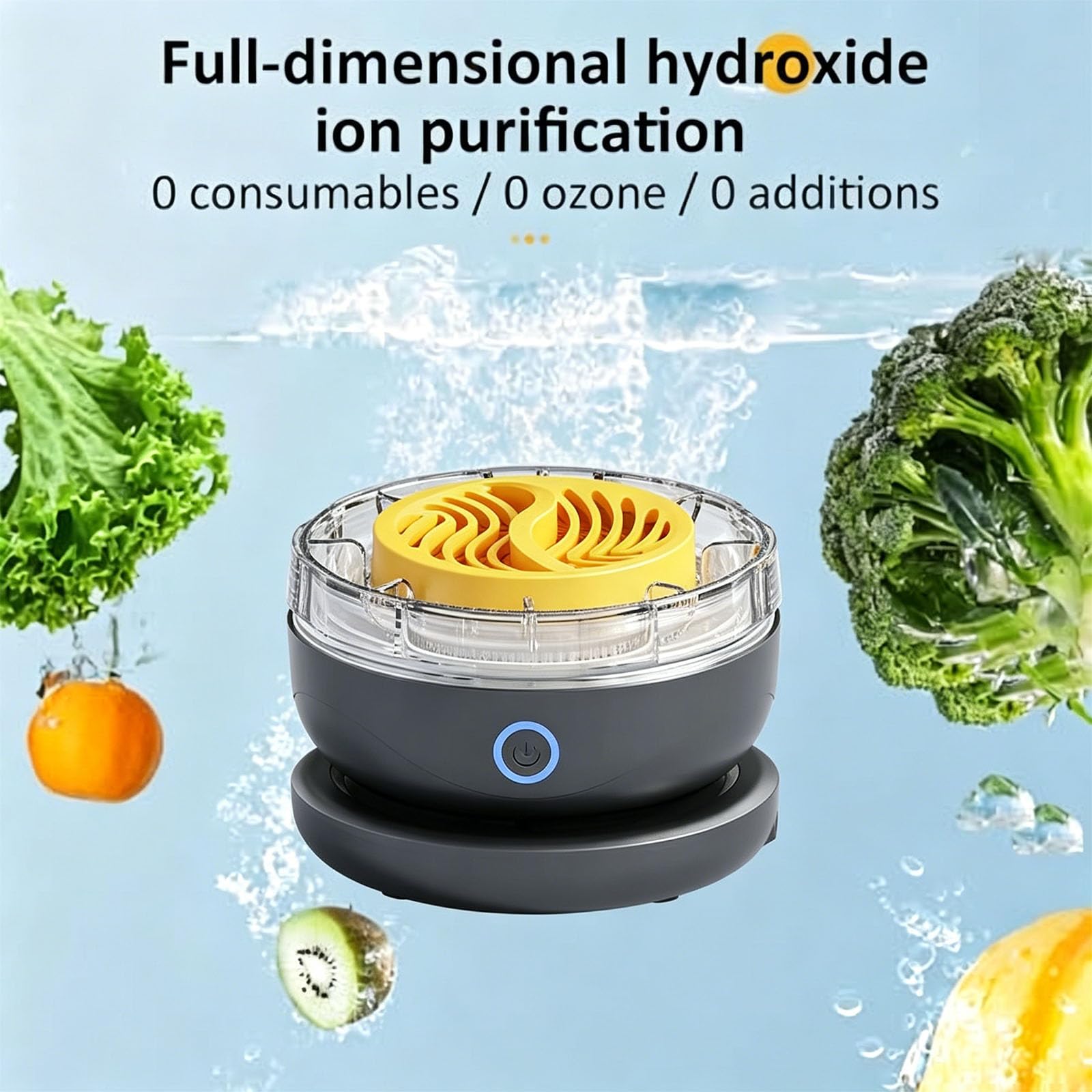 Purificatori Alimentari da Cucina Portatili con Batteria da 3600 mAh e Base Ricarica Magnetica Dispositivo Pulizia elettrolitica Macchina per la Pulizia elettrolitica