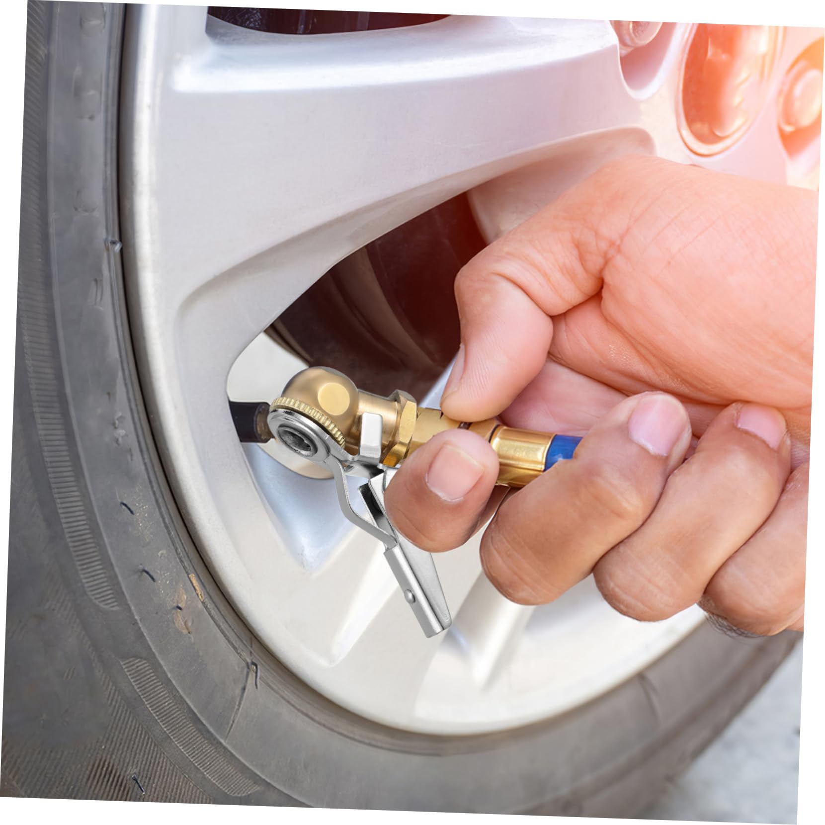 BELLIFFY 4pcs Tire Air Chuck Locking Air Chuck for Quick Connect Tire Inflator Construction for Cars Motorcycles and Trucks Easy to Use and Replace