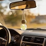 Car Air Freshener Hanging, 2 Pack Sandalwood Air Fresheners Diffuser for Car & Home, Odor Eliminator Car Freshener with Vent Clip, Long Lasting Up to 150 Days Car Freshener for Men & Women