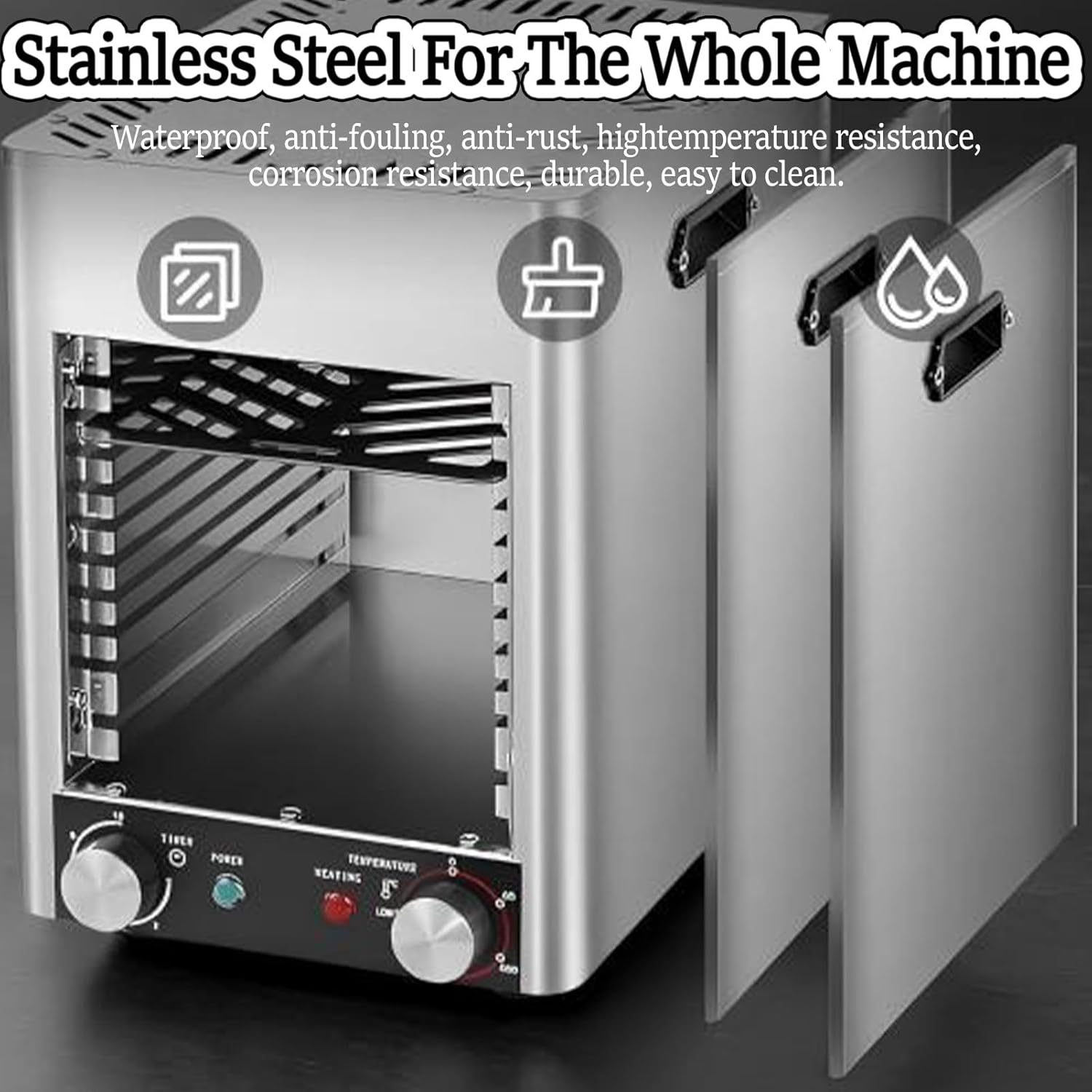 Indoor Electric Steak Broiler, Flat-Hearth Fully Automatic Smokeless Steak Machine, Steak Commercial Electric Oven,for Beef Chicken Vegetables B