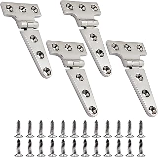 316 Stainless Steel T Hinges Marine Grade 4'' x 2" Heavy Duty Boat Hatch Hinge (100 mm X 54 mm) 4 Pack Casting Cabinet Hardware Door Hinge with Screws