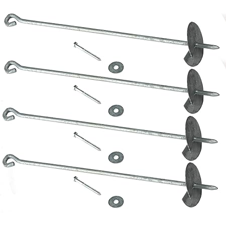 Gartenpirat Erdanker Set mit 4 Stück Bodenanker verzinkt 50 cm zum Eindrehen