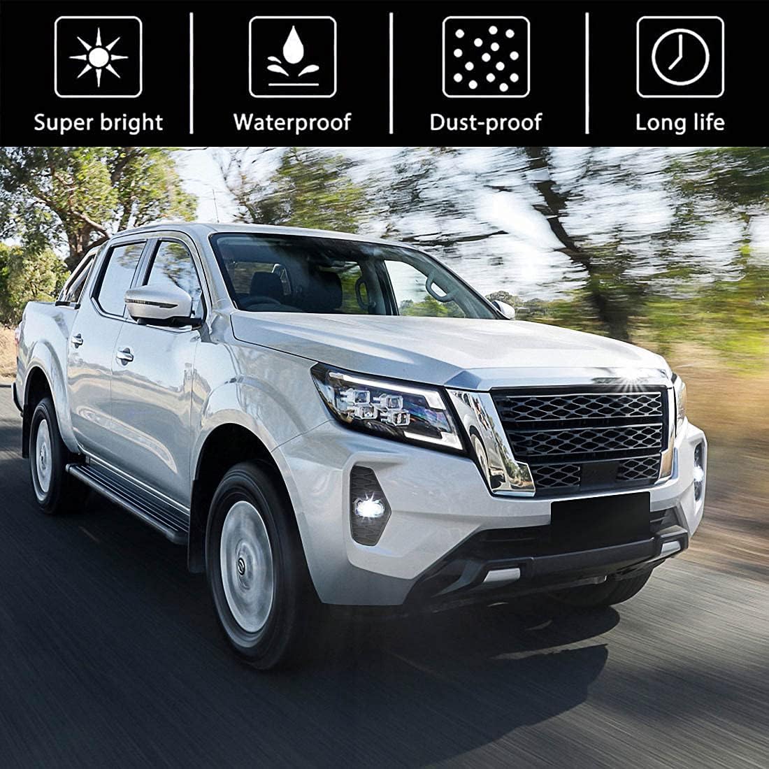 Fog Light For Nissan Navara 2021-2022 Daytime Running Lights Replacement LED Fog Lamps with Turn Signal Fit For Navara Nueva D23 Pro-4X Facelift NP300