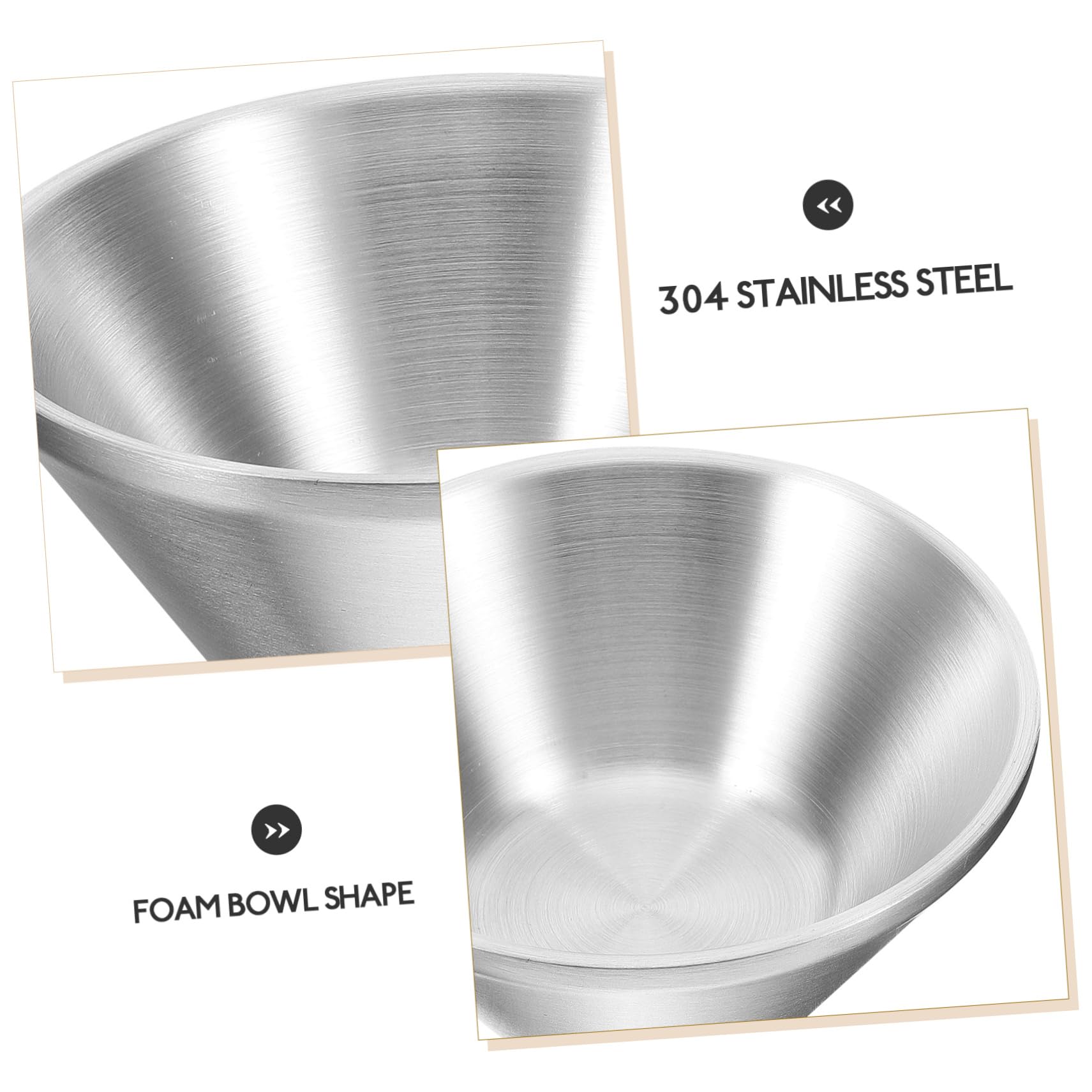 4 Piezas tazón de jabón de afeitar taza de afeitar borde hombre cuidado de la barba xherramienta taza de jabón de afeitar suministros de acero inoxidable 304