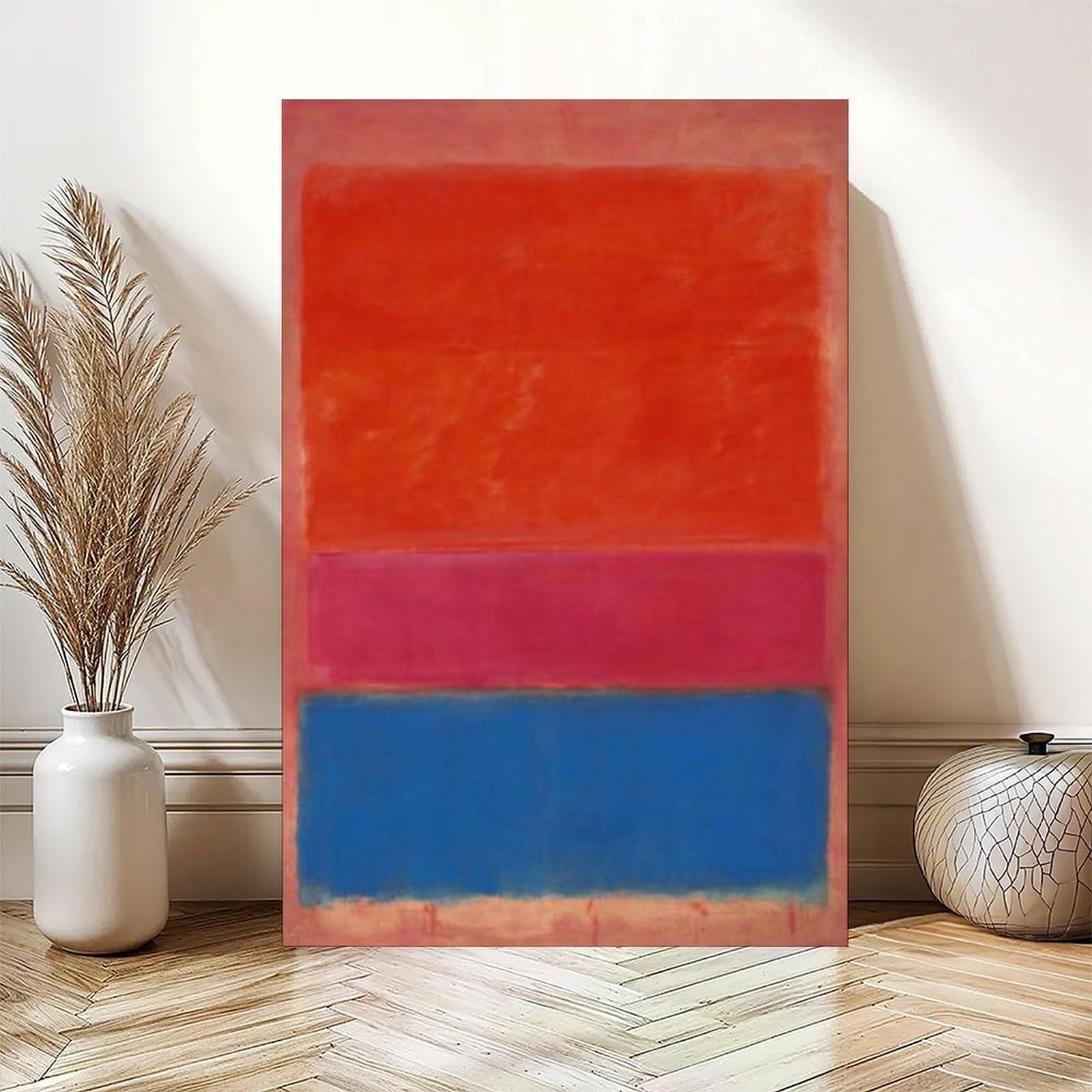 F I N U C B 33+ Mark Rothko słynne kolorowe pole plakat wydruki nr 1 (królewski czerwony i niebieski) autorstwa Marka Rothko obraz olejny płótno ściana art deco nadruk ramka 61 x 91 cm (60 x
