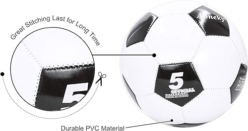 Miniatura 7 de Aoneky Balón de fútbol tradicional de tamaño 5 para adultos, se envía desinflado, bomba incluida