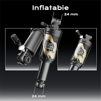 RH03 Bike Rear Shocks Mountain Bieyele Coil Resr ShockAbsorber MTB Rear Suspension for MTB/E-Bike/Scooter 150mm/165mm190mm +OUBLE CHAMBER WITH AIR SPRIHG