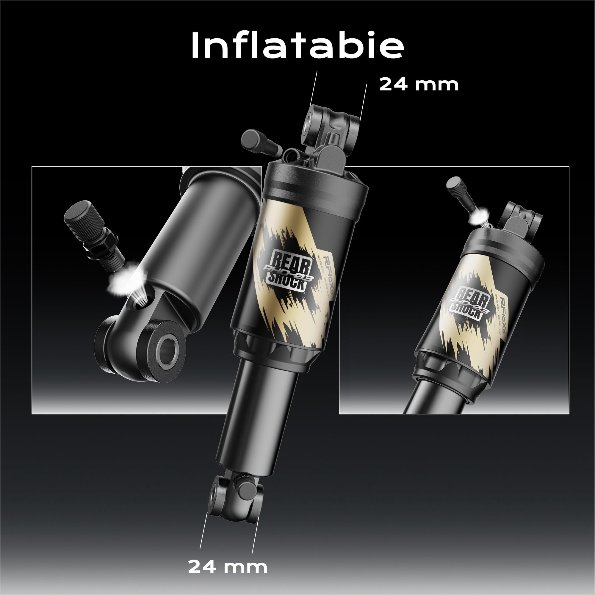 Dual air chamber Bike Rear Shocks 150mm,Mountain Bieyele Coil Rear ShockAbsorber MTB Rear Suspension for MTB/E-Bike/Scooter