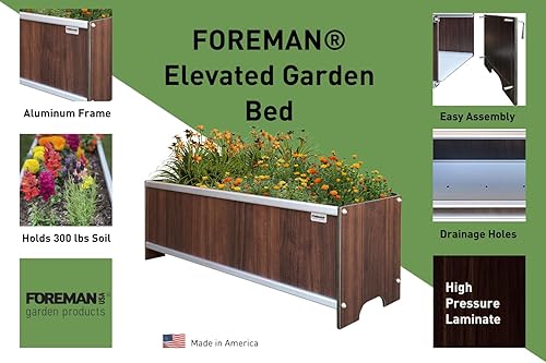 Miniatura 4 de Foreman caja para plantar jardín,fabricado en los Estados Unidos con una garantía de 20 años, para interiores y exteriores, (Tosca)