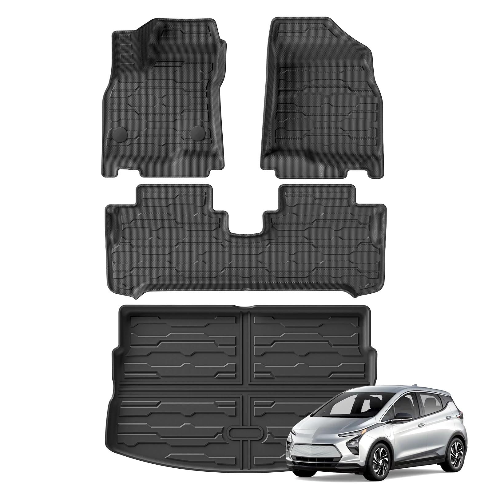 maty samochodowe Pasuje do Chevrolet Chevy Bolt EV 2022 2023 2024 dywaniki samochodowe mata wyłożenia podłogi bagażnika podkładka(Bolt EV LHD 3PCS)