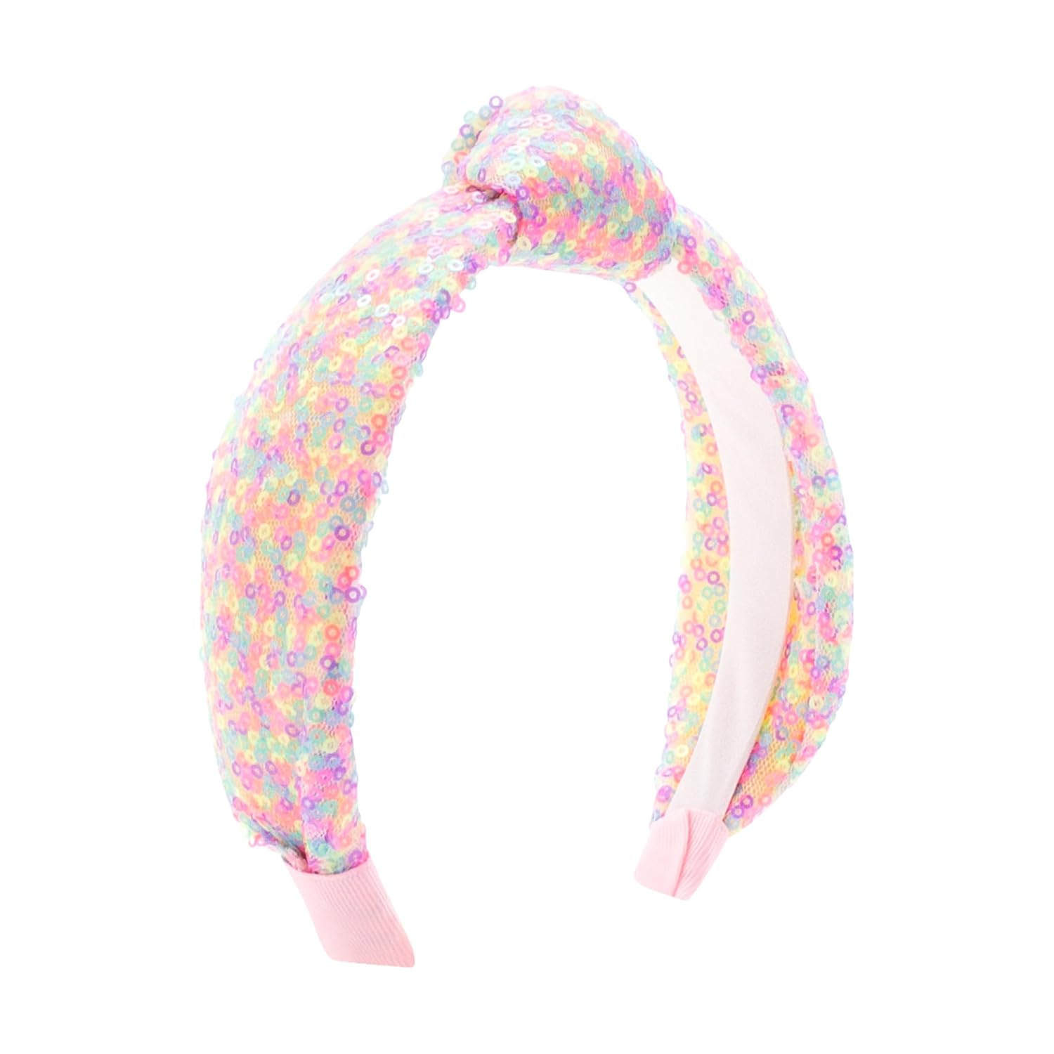 Wee Ones Girls’ Confetti Sequin Padded Knot Headband, One Size Fits Most, Confetti, One Size