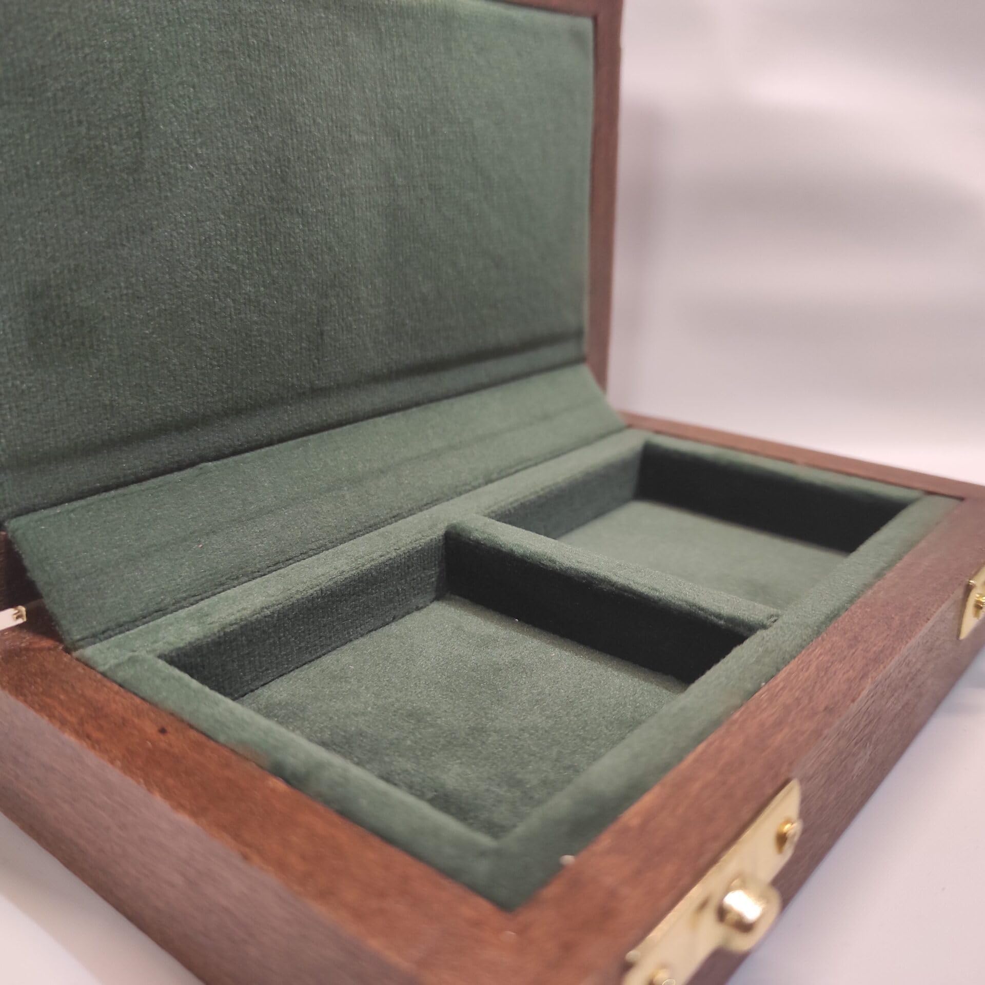 Caja para monedas y medallas antiguas certificadas, madera maciza, 2 compartimentos 50x50 mm, terciopelo italiano, hecha a mano, numismática