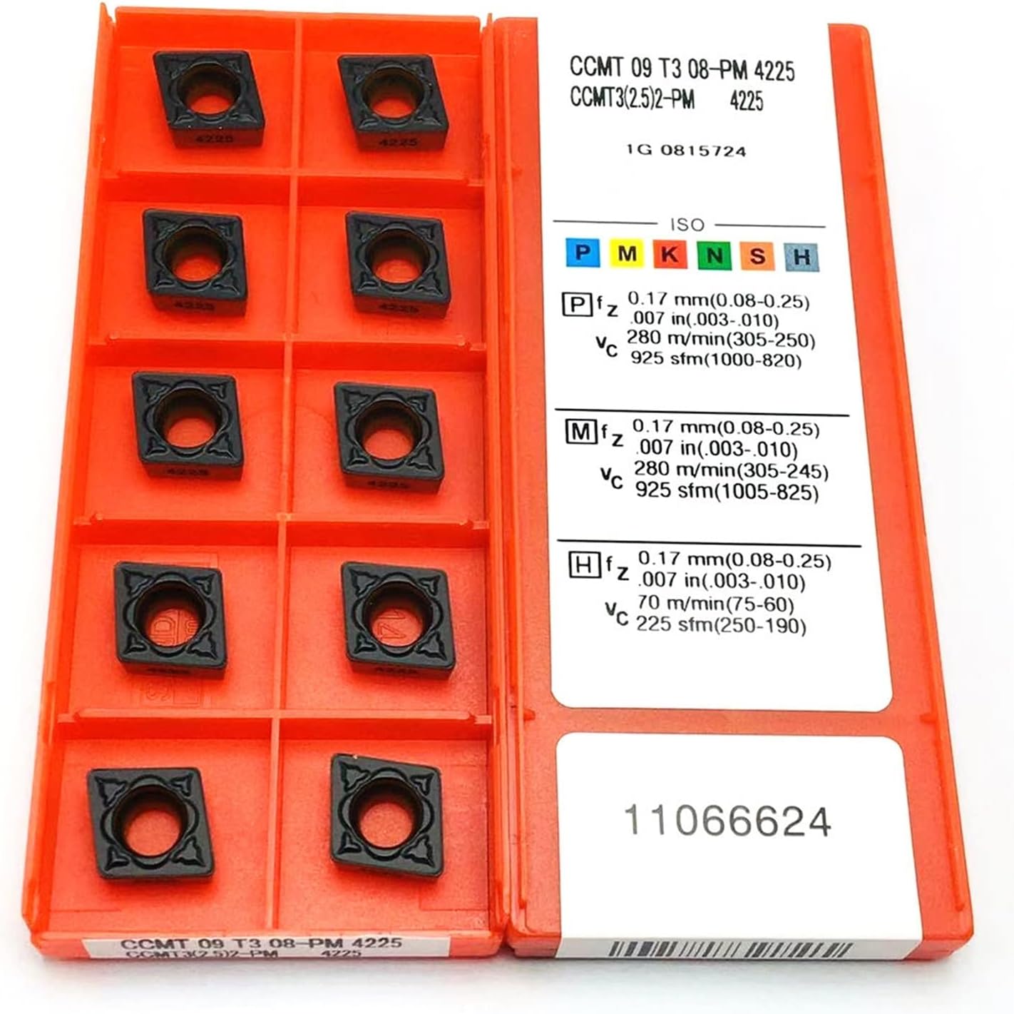 Carbide Milling Cutter 10 Pieces CCMT09T304 PM 4225 CCMT09T308 PM 4225 Carbide Internal Turning Tool Tool Turning Insert (Angle : CCMT09T308 PM 4225, Shank Diameter : 10PCS(1box))