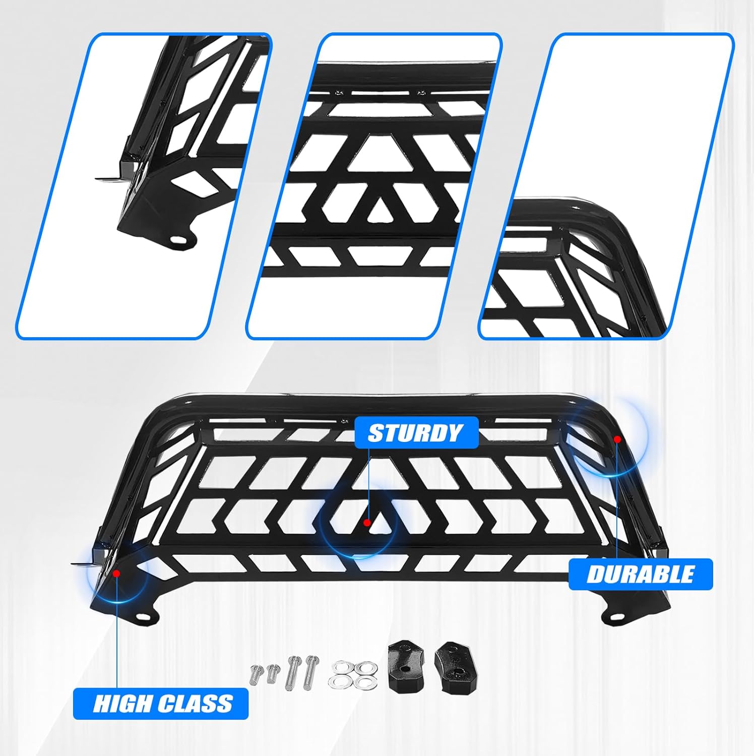 Cargo Barricade Compatible with 2020-2024 Kawasaki Teryx KRX 1000 Tailgate Bed Enclosure Rear Cargo Guard