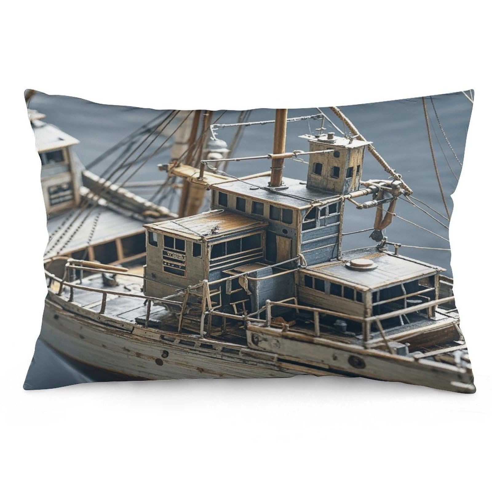Boat Throw Pillow Cover Soft Pillow Case Decorative Lumbar Pillow Cover Cozy Throw Pillowcase Polyester Rectangular Cushion Case Decor for Couch Sofa Bed