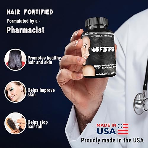 Miniatura 5 de Hair Fortificed - Producto para el crecimiento del cabello  Vitaminas para el cabello  Biotina 10000 Mcg  Queratina  Suplemento para el cabello de