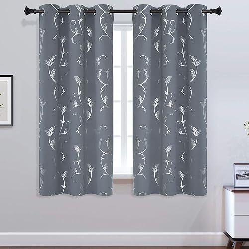 Miniatura 2 de BUHUA - Cortinas opacas con estampado floral de vid para dormitorio, sala