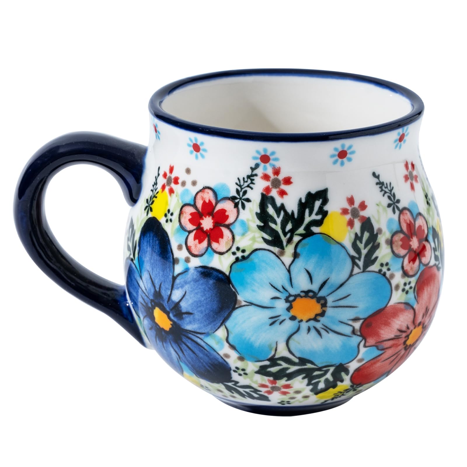 12oz Handpainted Microwave Safe Coffee Mug, Unique Ceramic Tea Mug For Girl Friend,Mother, Woman(Assorted Flowers,Medium)