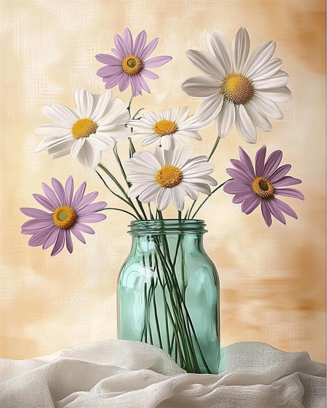 RKFLGEW DIY Embroidery Set Daisies and Butterflies 30x40cm