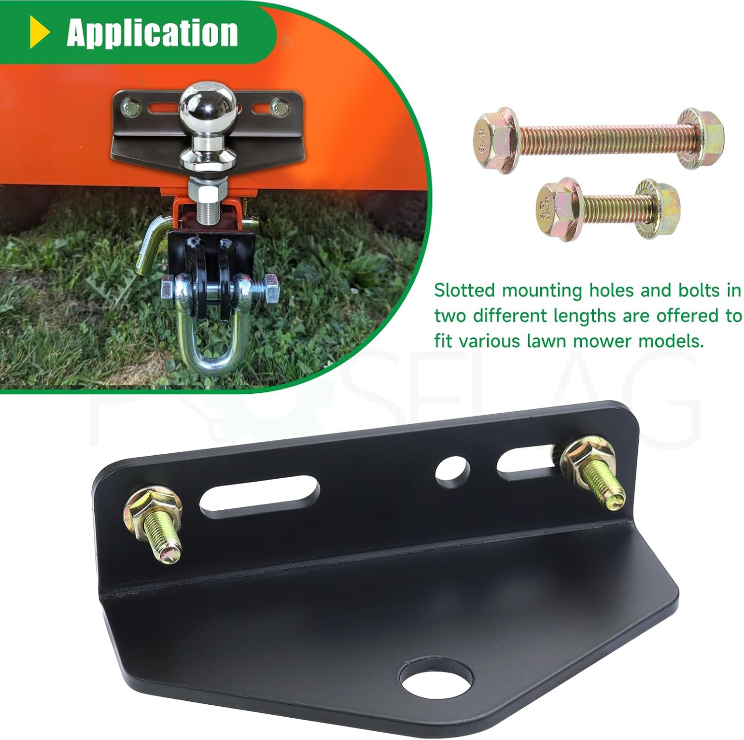 Thick Heavy Duty Steel Universal Zero Turn Mower Trailer Hitch with 3/4 x 1-7/8-Inch Chrome Trailer Hitch Ball, Garden Tractor Pro Hi Hitch for Cub Cadet Husqvarna Craftsman Riding Mowers