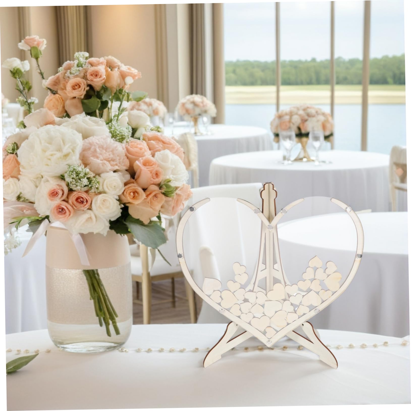 Alipis Caja De Mensajes De Madera Para Bodas Caja De Corazones De Madera Rústica Libro De Invitados Para Ceremonias Almacenamiento De Recuerdos y Mensajes Invitados Decoración De Bodas